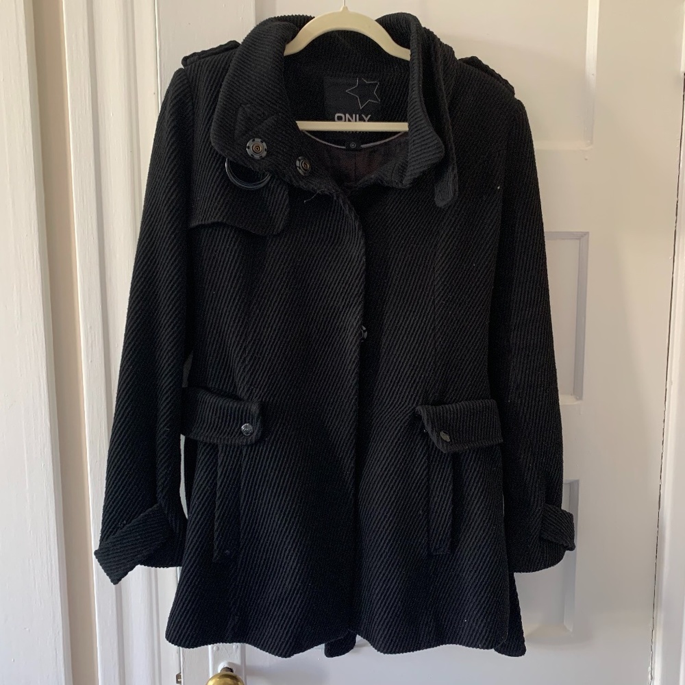Black belted coat